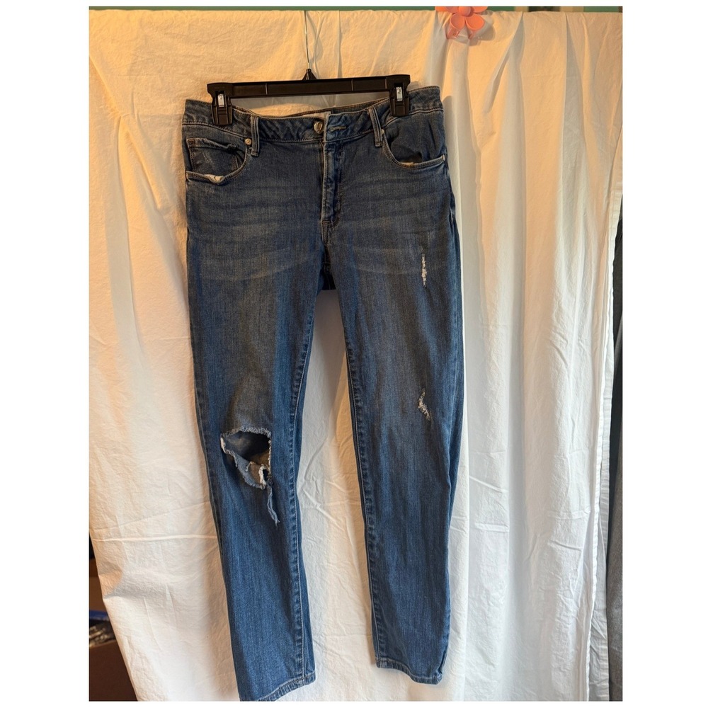 A2 Jeans by SB Jeans Los Angeles Distressed Skinny Jeans Medium Wash BlueSize 11